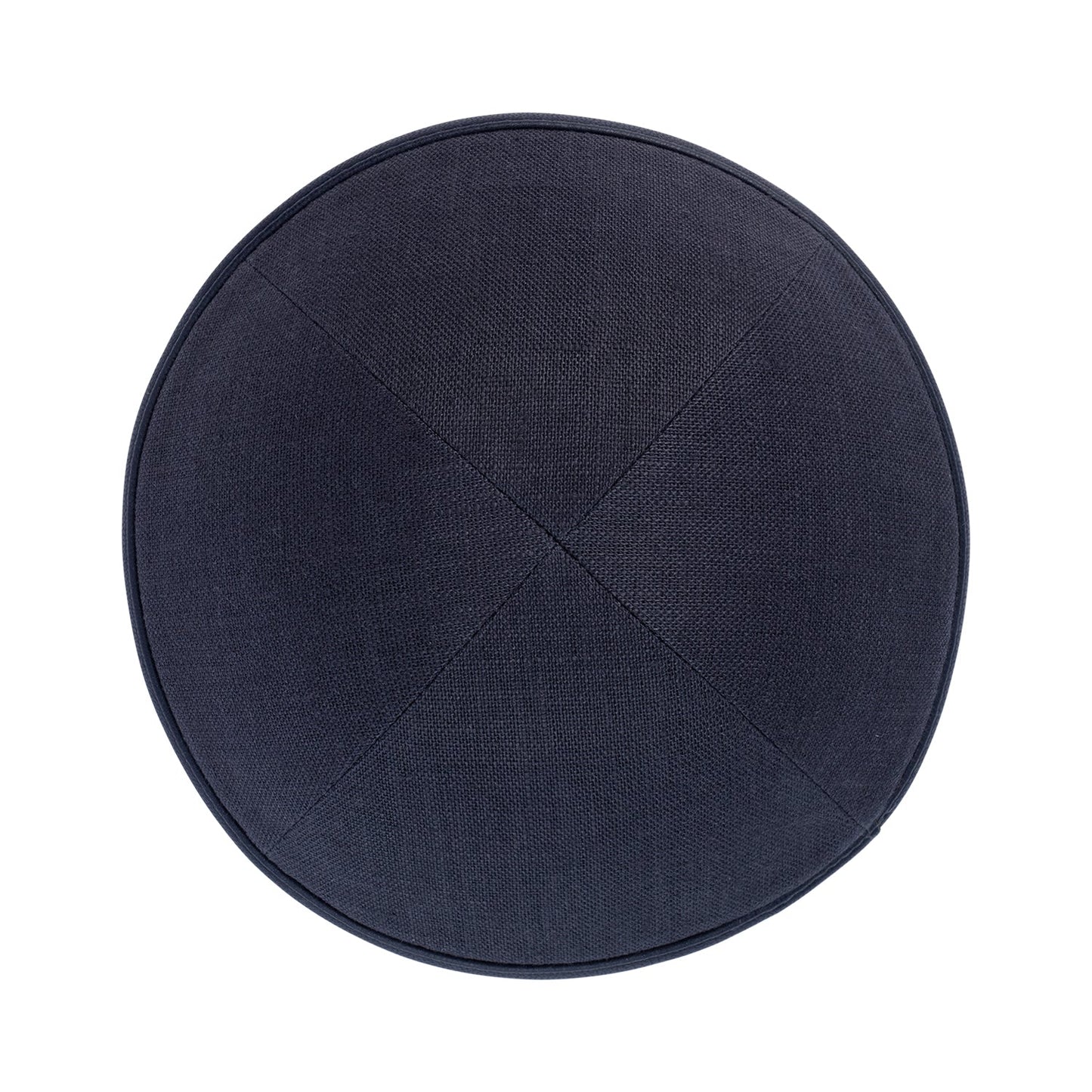 IKIPPAH CHARCOAL GRAY LINEN WITH LEATHER RIM YARMULKE
