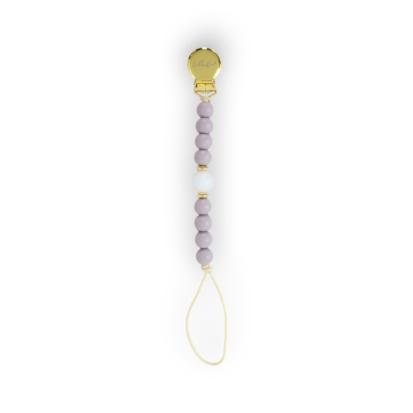 Mauve Glow Pacifier Clip