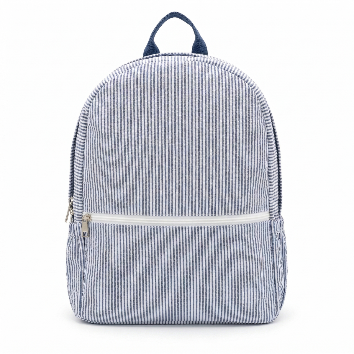 Lullabee Large Navy Seersucker Backpack