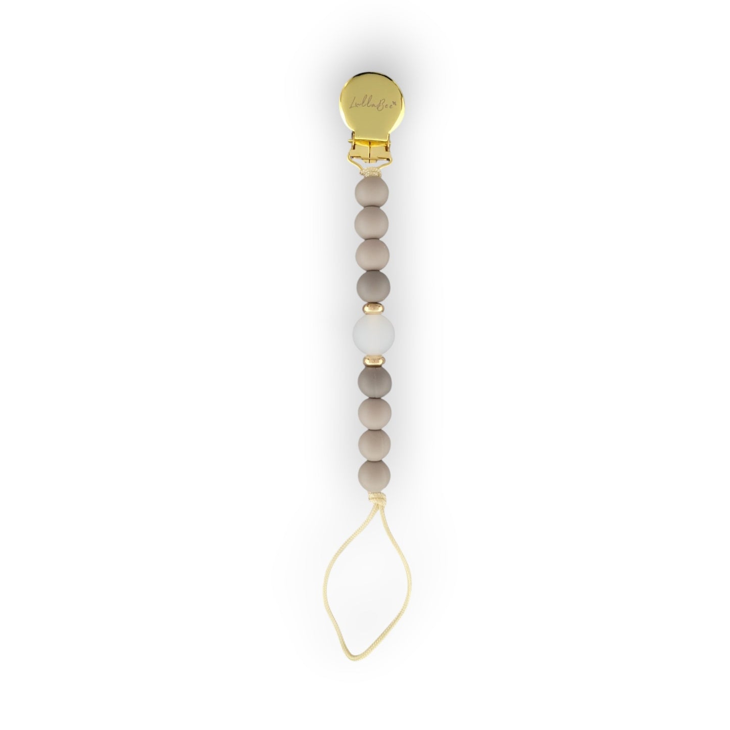 Stone Gray Pacifier Clip