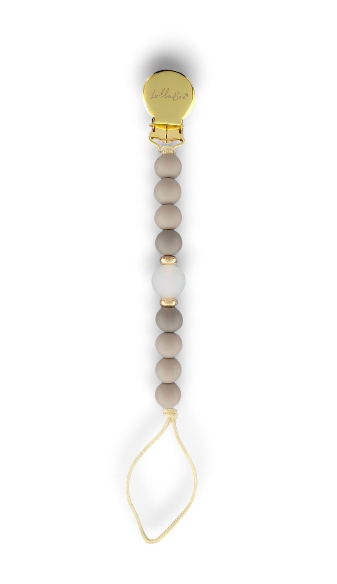 Stone Gray Pacifier Clip