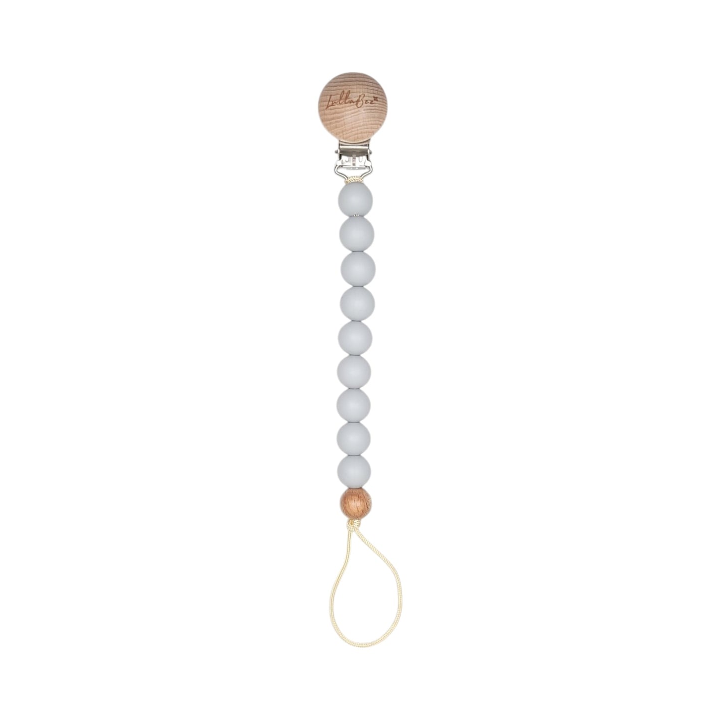 Wooden Gray Pacifier Clip