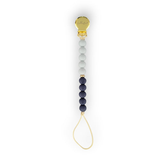 Golden Blue Pacifier Clip