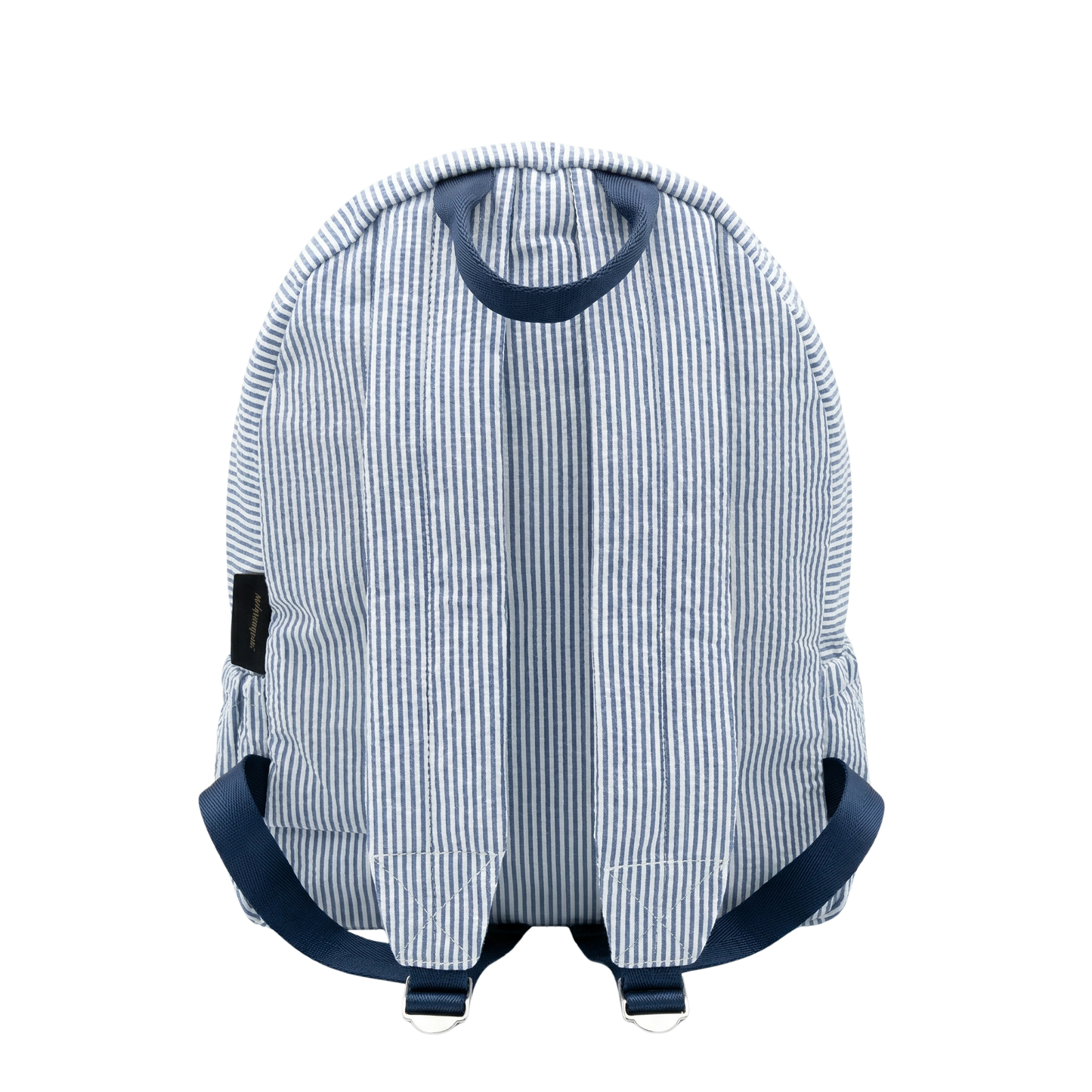 Lullabee Large Navy Seersucker Backpack - Free Pouch