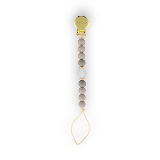 Stone Gray Pacifier Clip