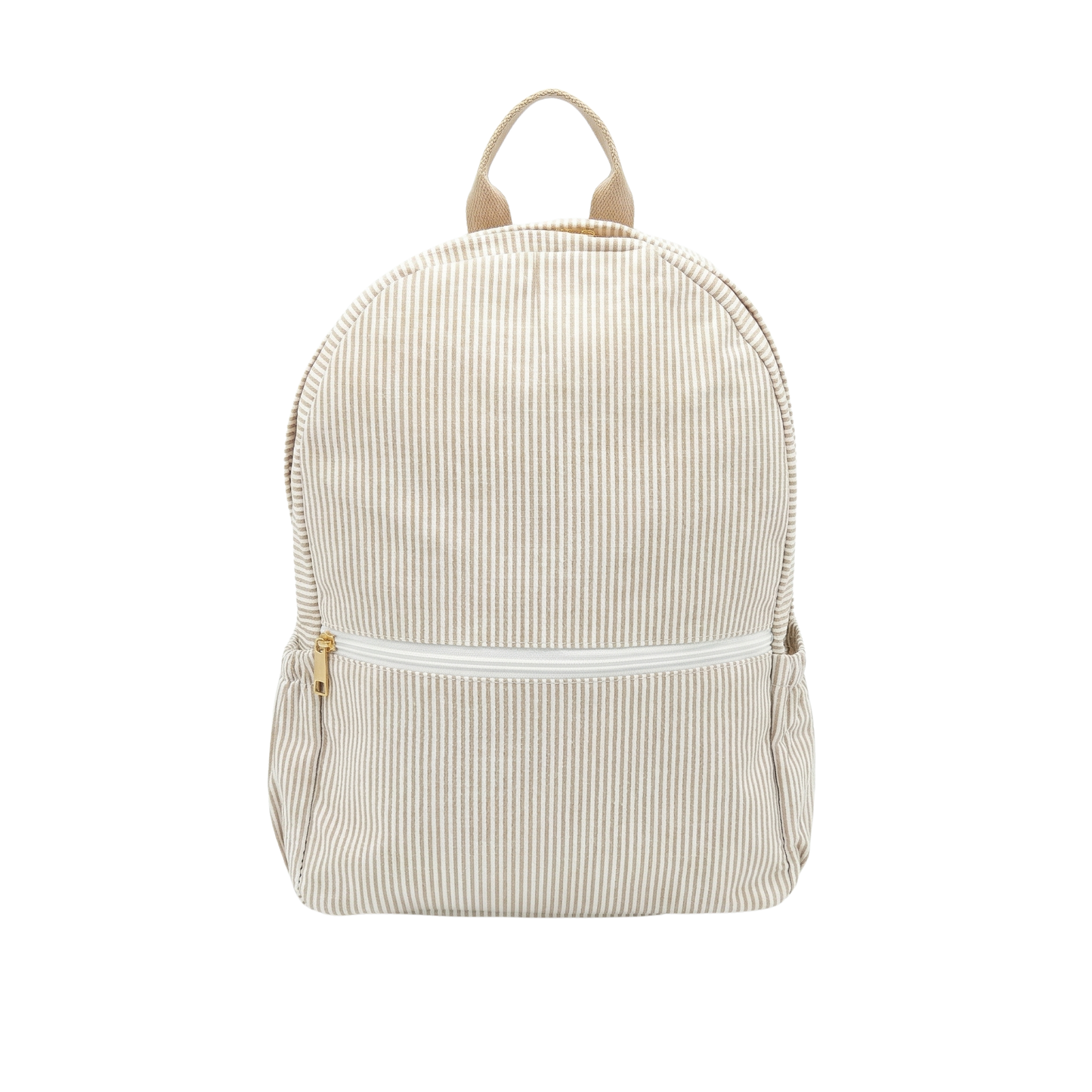 Lullabee Large Taupe Seersucker Backpack - Free Pouch