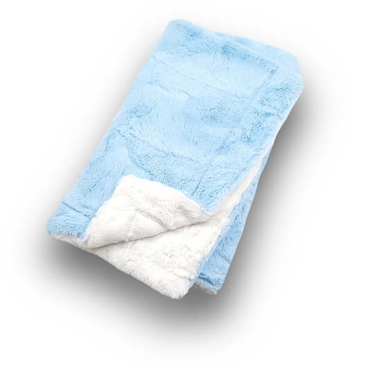 Lullabee Baby Blue Cream Minky Blanket