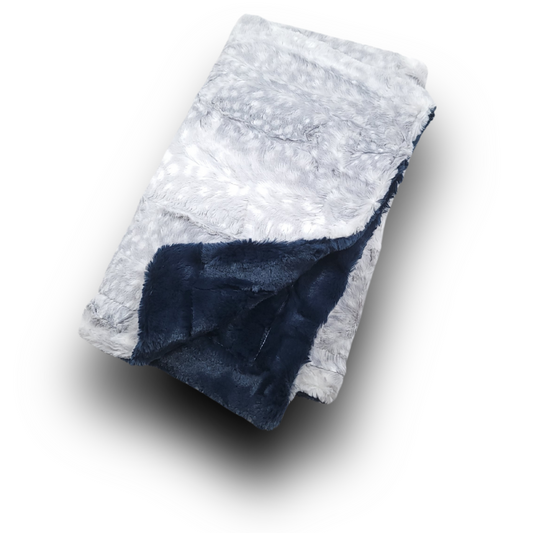 Lullabee Silver Fawn Navy Minky Blanket