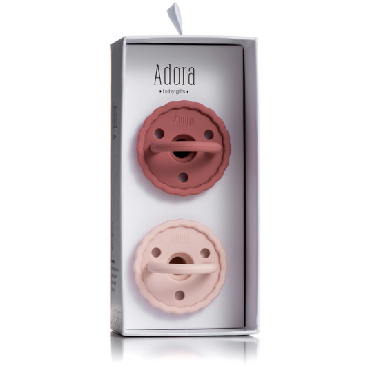 Scalloped Rosewood pacifiers