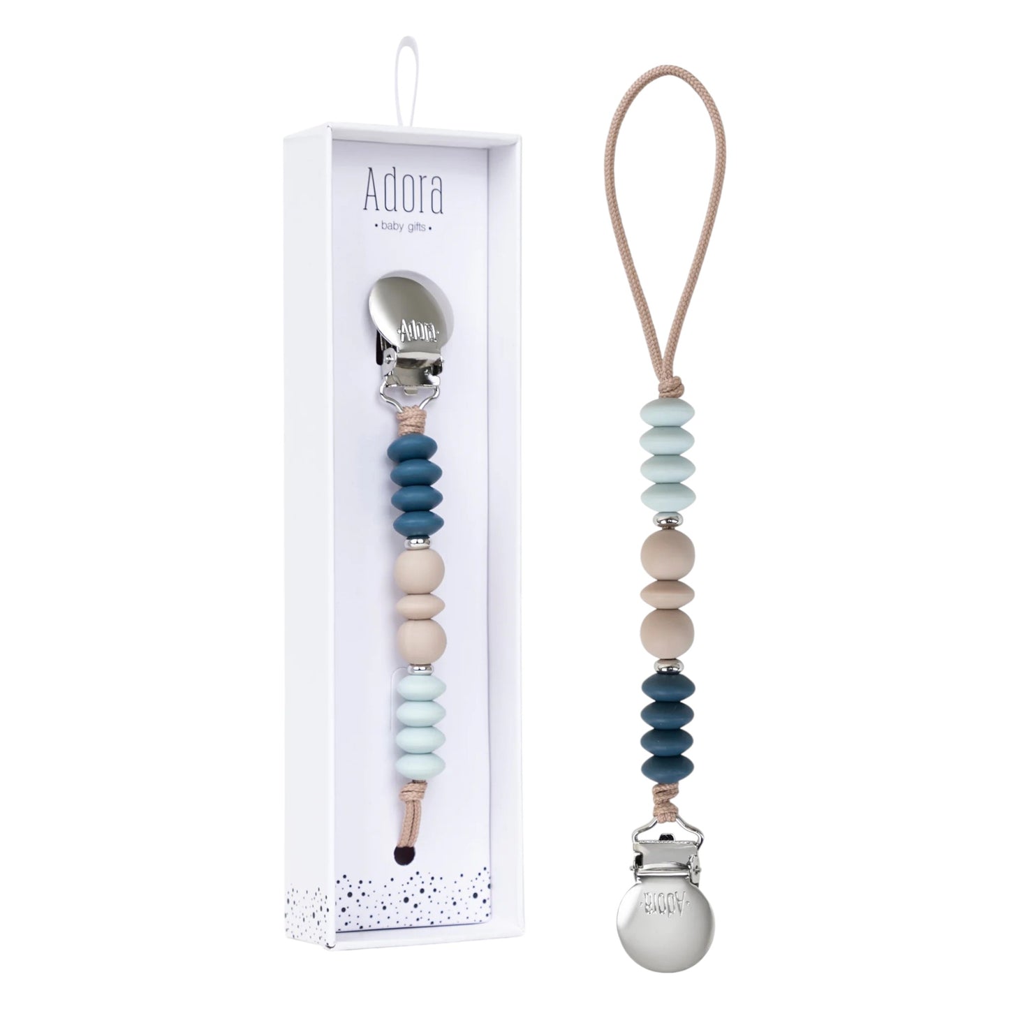 Denim Trio pacifier clip