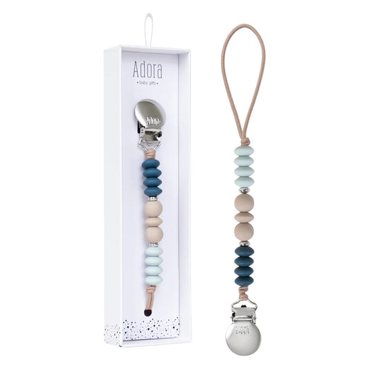 Denim Trio pacifier clip
