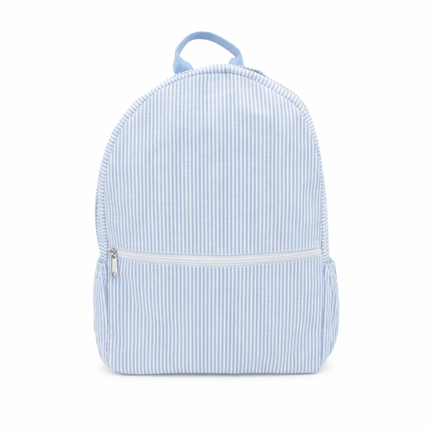 Lullabee Large Baby Blue Seersucker Backpack - Free Pouch