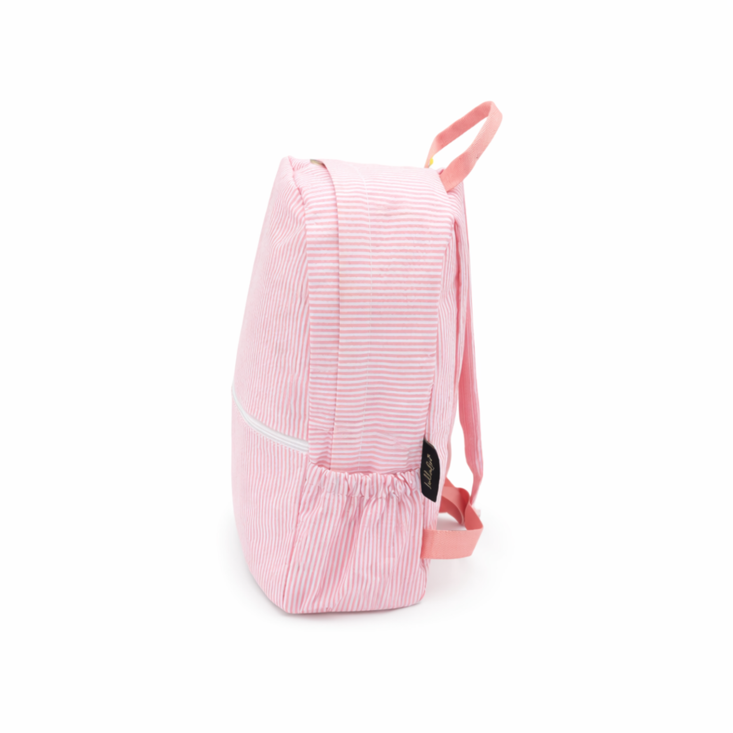 Lullabee Large Pink Seersucker Backpack - Free Pouch
