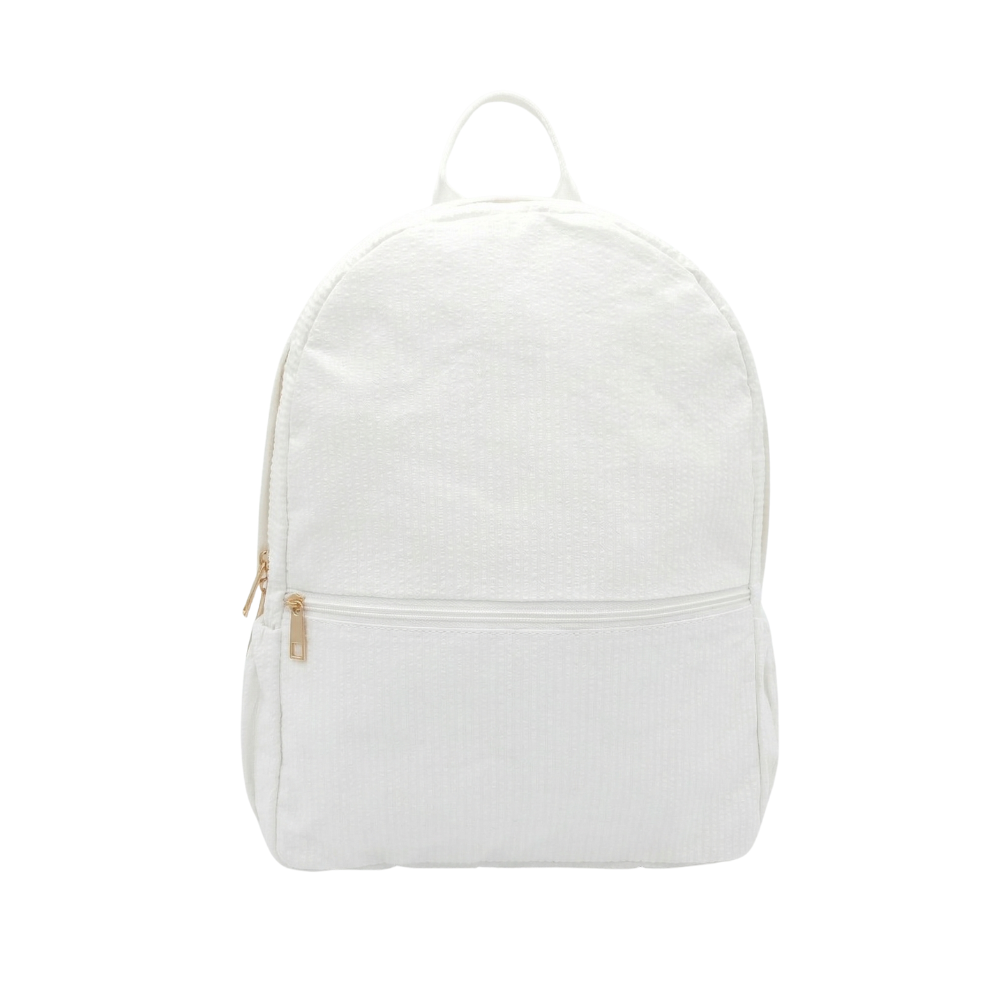 Lullabee Large White Seersucker Backpack - Free Pouch