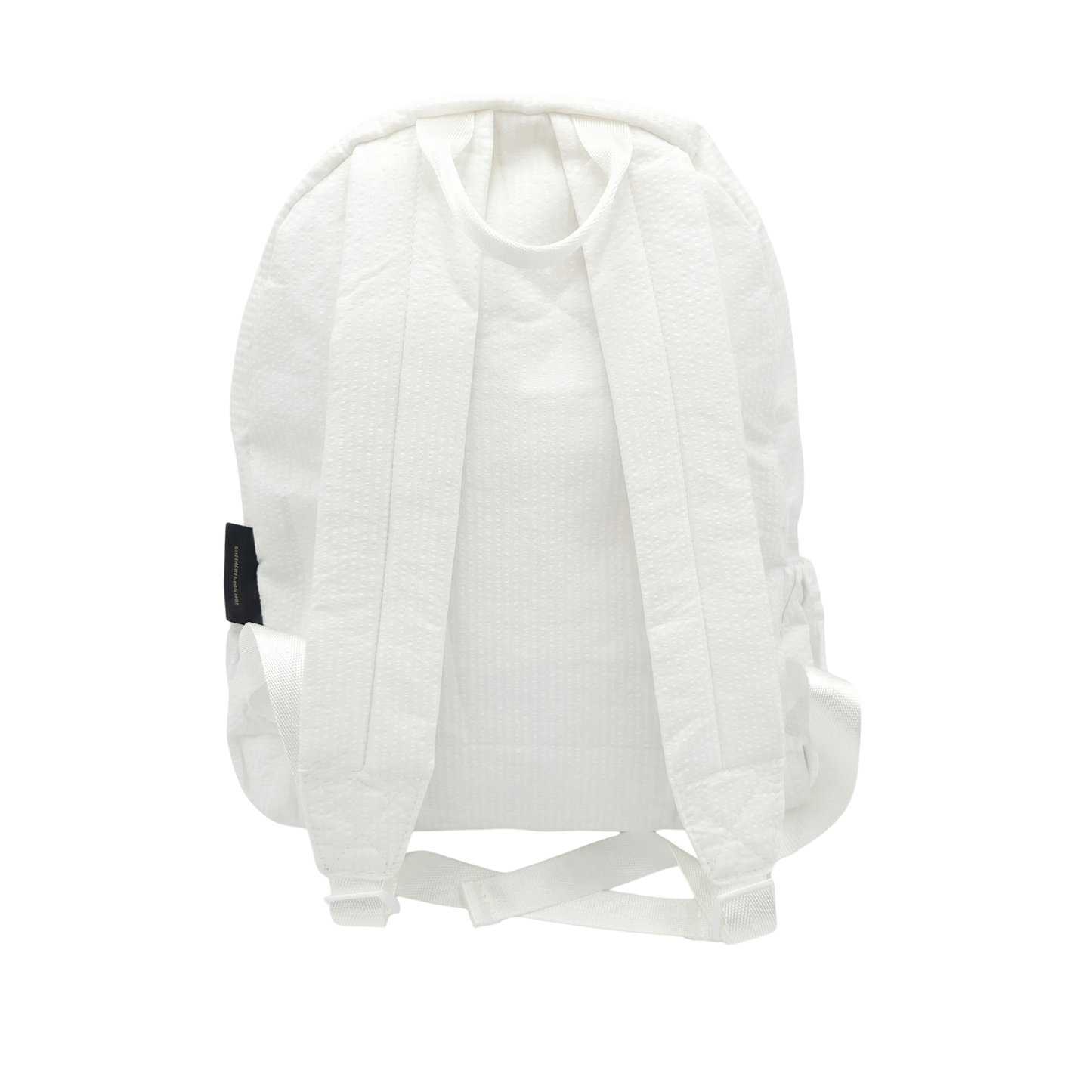 Lullabee Large White Seersucker Backpack - Free Pouch