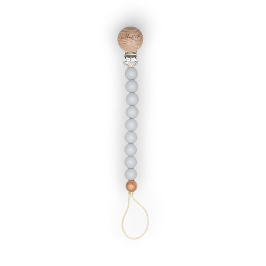 Wooden Gray Pacifier Clip
