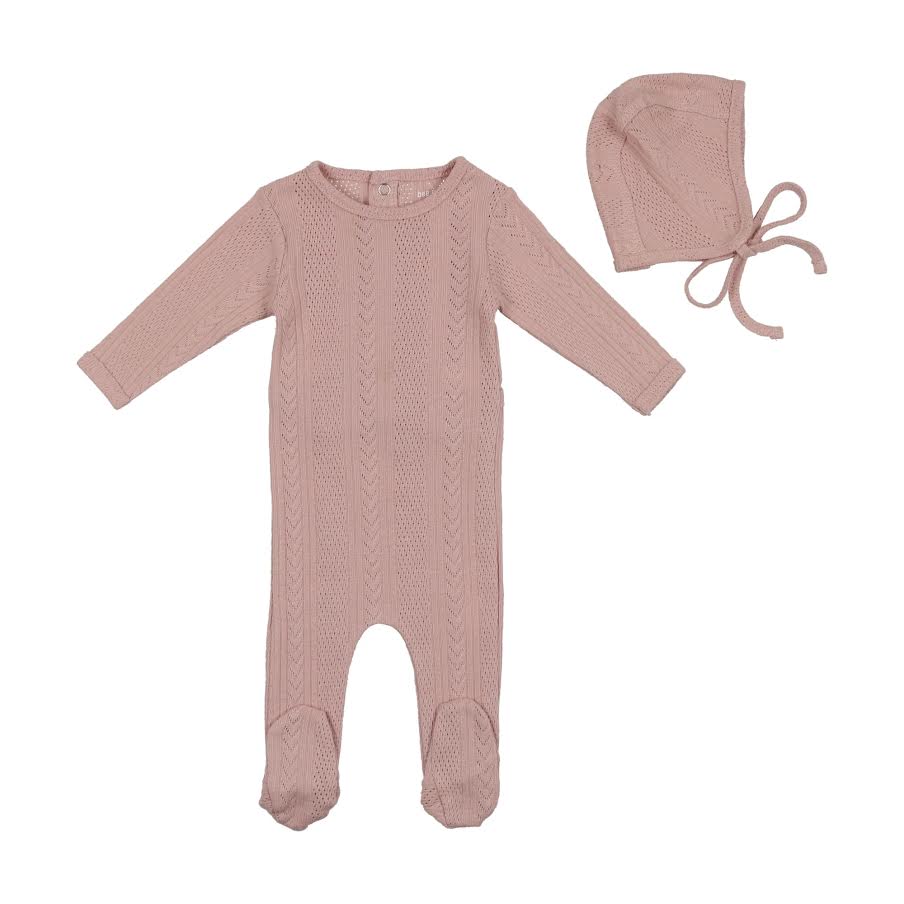 Bee &amp; Dee Cable Weave Pétale Rose avec Bonnet