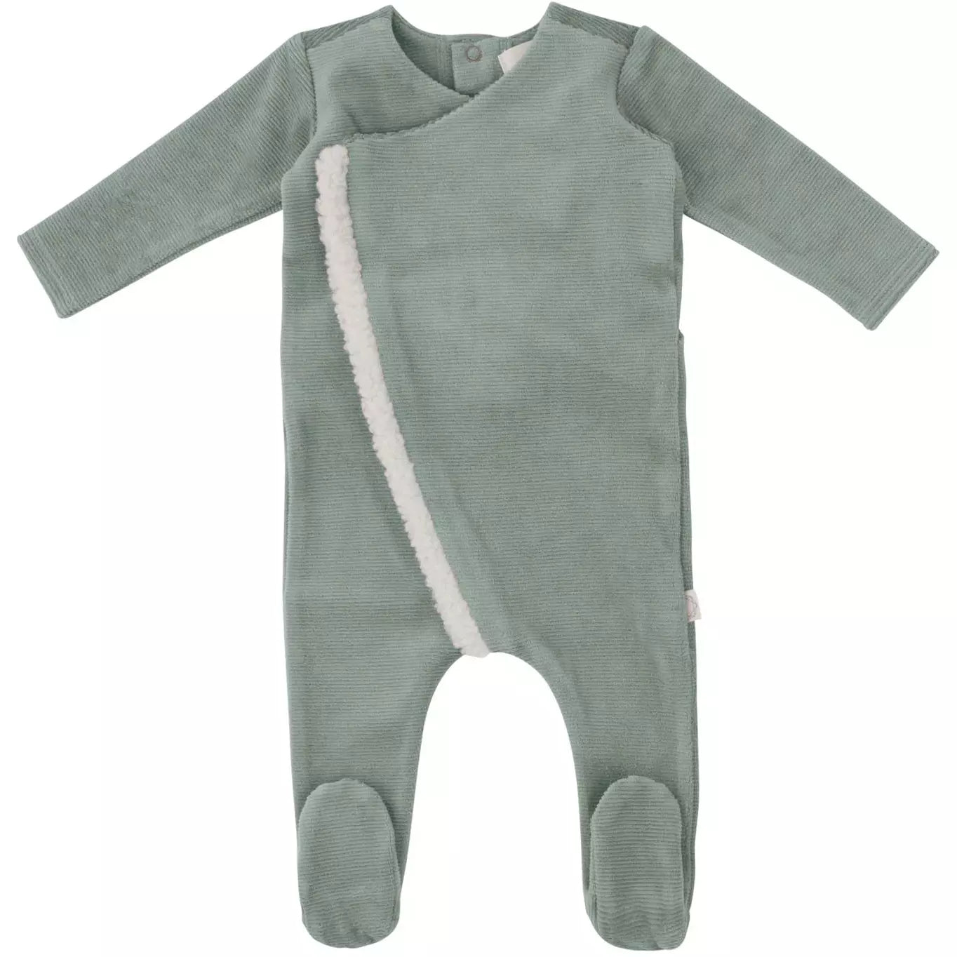 Citrine Sherpa Wrap Footie Vintage Blue
