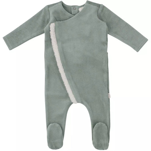 Citrine Sherpa Wrap Footie Vintage Blue
